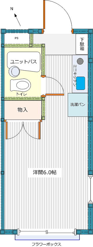 グランドエトワール101号室間取り