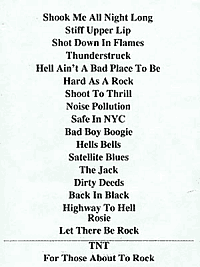 SETLIST - OLD ONE