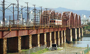 南海きのくに紀ノ川鉄橋にて