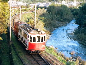 夕日の貴志川沿いの24号